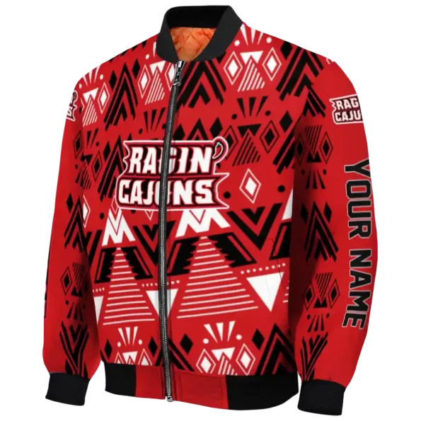 personalized louisiana ragin cajuns pyramid shapes red bomber jacket best selling