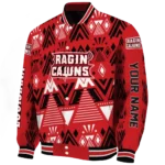 personalized louisiana ragin cajuns pyramid shapes red varsity jacket best selling.webp