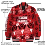 personalized louisiana ragin cajuns pyramid shapes red varsity jacket best selling.webp