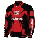 personalized louisiana ragin cajuns spider mark red black varsity jacket best selling.webp