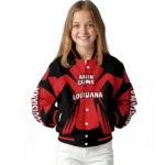 personalized louisiana ragin cajuns spider mark red black varsity jacket best selling.webp