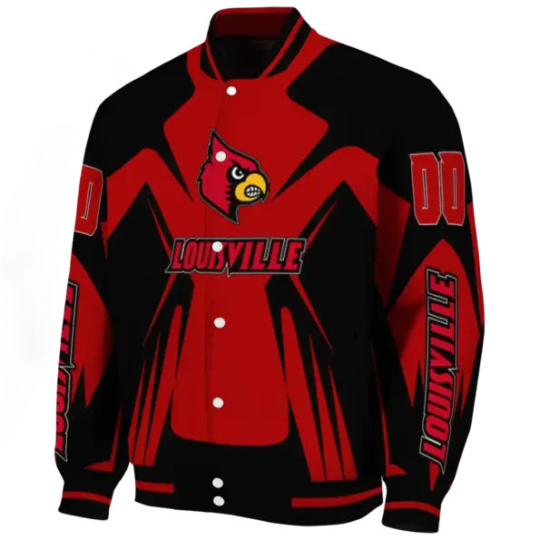 personalized louisville cardinals spider mark red black varsity jacket best selling