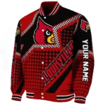 personalized louisville cardinals star burst red varsity jacket best selling.webp