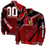 personalized louisville cardinals star burst red varsity jacket best selling.webp