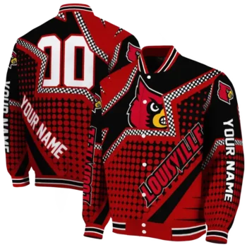 personalized louisville cardinals star burst red varsity jacket fashion forward.webp