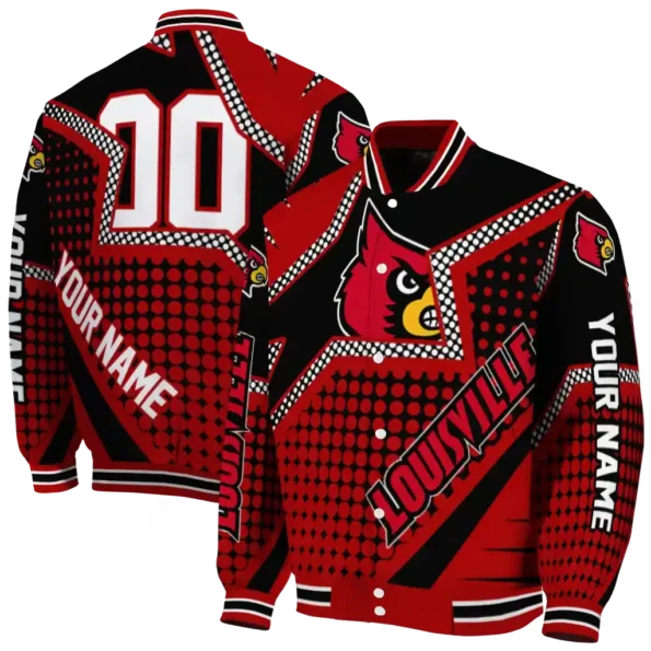 personalized louisville cardinals star burst red varsity jacket fashion forward.webp