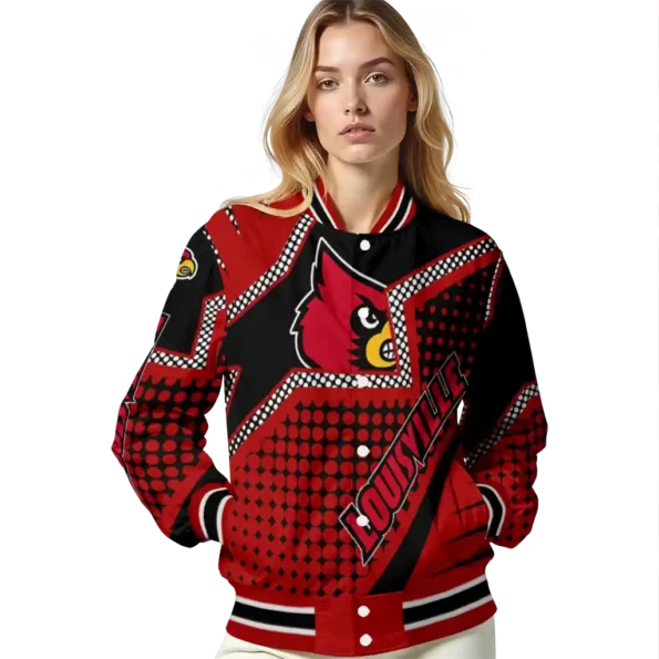 personalized louisville cardinals star burst red varsity jacket latest model.webp