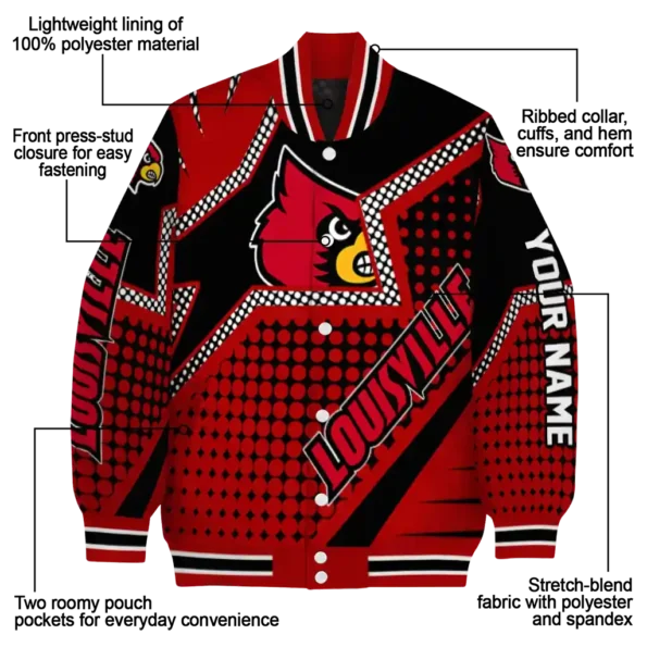 personalized louisville cardinals star burst red varsity jacket new arrival.webp