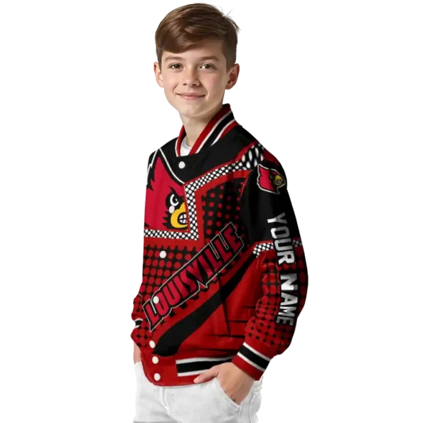 personalized louisville cardinals star burst red varsity jacket trendy.webp