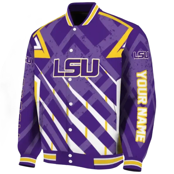 personalized lsu tigers chevron angles purple varsity jacket best selling.webp