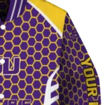 personalized lsu tigers hexagon grid purple varsity jacket best selling.webp