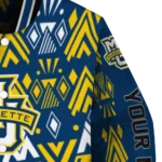 personalized marquette golden eagles pyramid shapes blue varsity jacket best selling.webp