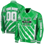 personalized marshall thundering herd chevron angles green varsity jacket best selling.webp