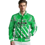 personalized marshall thundering herd chevron angles green varsity jacket best selling.webp