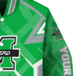 personalized marshall thundering herd chevron angles green varsity jacket best selling.webp