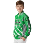 personalized marshall thundering herd chevron angles green varsity jacket best selling.webp