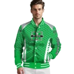 personalized marshall thundering herd hexagon grid green varsity jacket best selling.webp