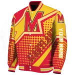 personalized maryland terrapins star burst red varsity jacket best selling.webp