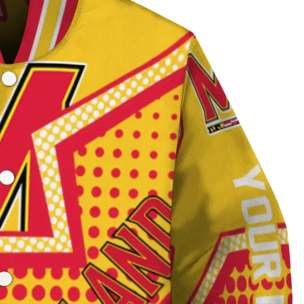 personalized maryland terrapins star burst red varsity jacket premium grade.webp