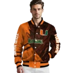 personalized-miami-hurricanes-hexagon-mesh-orange-black-varsity-jacket-best-selling.webp