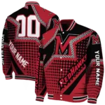 personalized miami redhawks star burst red varsity jacket best selling.webp