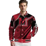 personalized miami redhawks star burst red varsity jacket best selling.webp