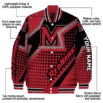 personalized miami redhawks star burst red varsity jacket best selling.webp
