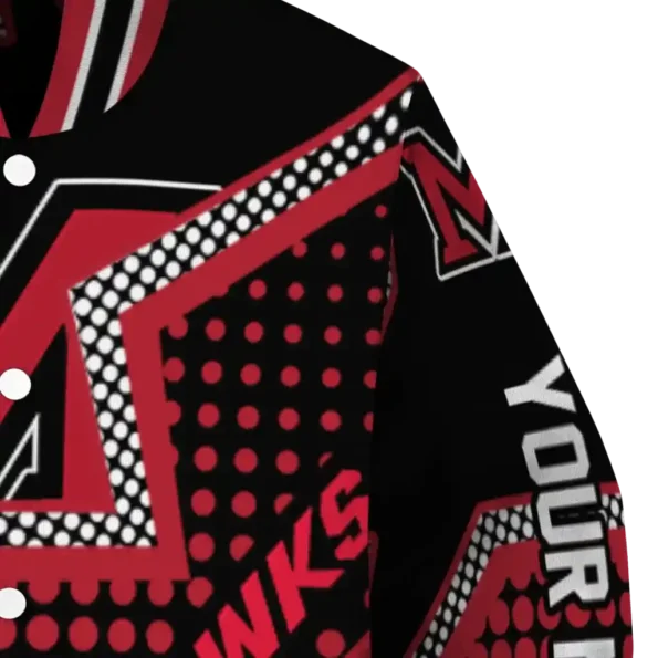 personalized miami redhawks star burst red varsity jacket premium grade.webp