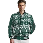 personalized michigan state spartans pyramid shapes green varsity jacket best selling.webp
