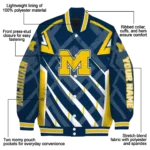 personalized michigan wolverines chevron angles blue varsity jacket best selling.webp