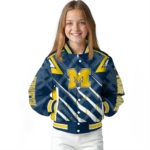 personalized michigan wolverines chevron angles blue varsity jacket best selling.webp