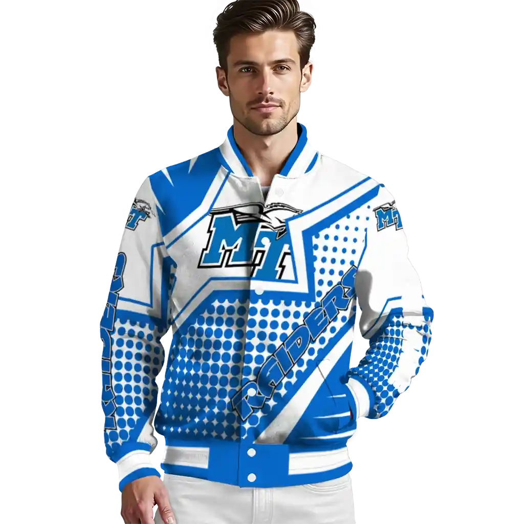 personalized middle tennessee blue raiders star burst blue varsity jacket high quality.webp personalized middle tennessee blue raiders star burst blue varsity jacket high quality.webp