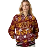 personalized minnesota golden gophers pyramid shapes maroon varsity jacket best selling.webp