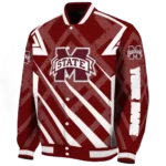 personalized mississippi state bulldogs chevron angles maroon varsity jacket best selling.webp