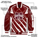 personalized mississippi state bulldogs chevron angles maroon varsity jacket best selling.webp