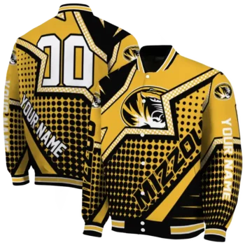 personalized missouri tigers star burst black varsity jacket fashion forward.webp