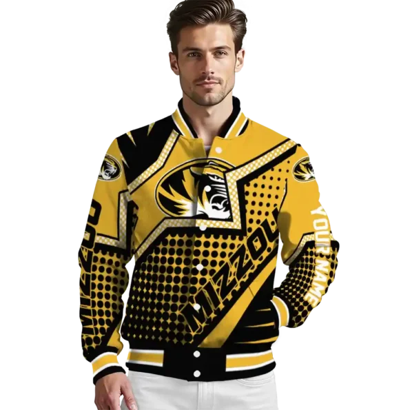 personalized missouri tigers star burst black varsity jacket high quality.webp