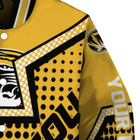 personalized missouri tigers star burst black varsity jacket premium grade.webp