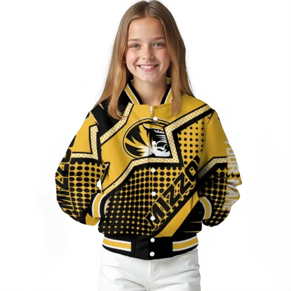 personalized missouri tigers star burst black varsity jacket top rated.webp
