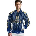 personalized-navy-midshipmen-hexagon-grid-blue-varsity-jacket-best-selling.webp