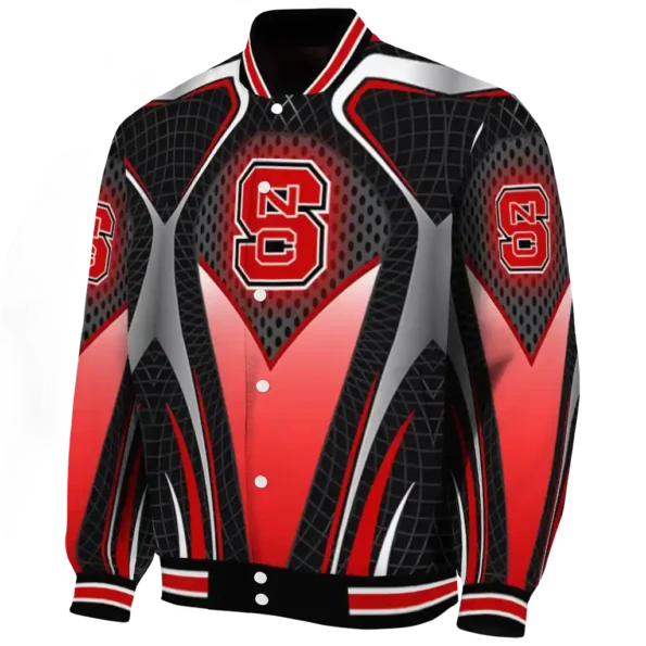 personalized nc state wolfpack mesh chest white black varsity jacket best selling