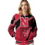 personalized-nebraska-cornhuskers-star-burst-red-varsity-jacket-best-selling.webp