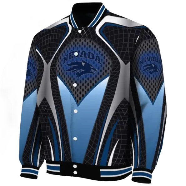 personalized nevada wolf pack mesh chest grey black varsity jacket best selling