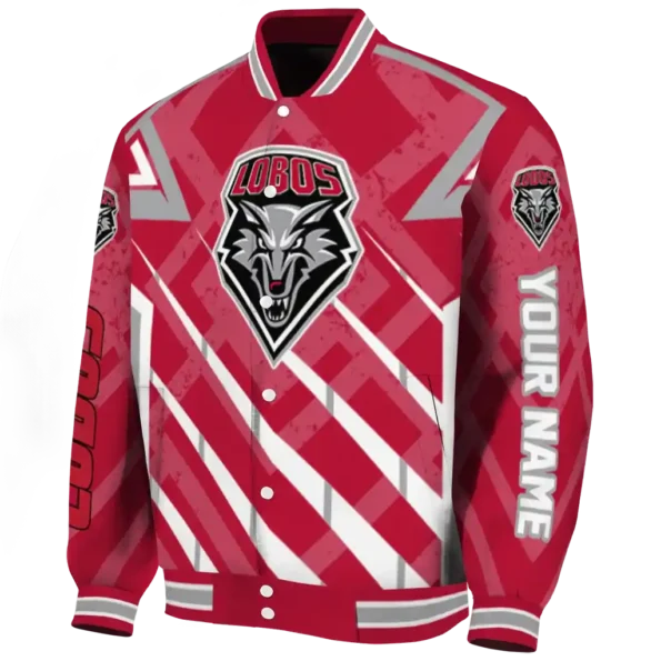 personalized new mexico lobos chevron angles red varsity jacket best selling