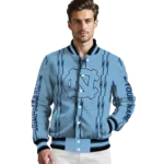 personalized-north-carolina-tar-heels-bolt-stripe-light-blue-varsity-jacket-best-selling.webp