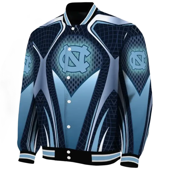 personalized north carolina tar heels mesh chest navy blue black varsity jacket best selling