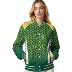personalized-north-dakota-state-bison-hexagon-grid-green-varsity-jacket-best-selling.webp