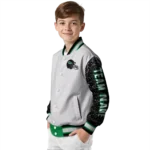 personalized-north-texas-mean-green-speckled-arms-green-gray-varsity-jacket-best-selling.webp