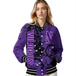 personalized-northwestern-wildcats-hexagon-cluster-purple-black-varsity-jacket-best-selling.webp