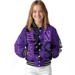 personalized-northwestern-wildcats-hexagon-cluster-purple-black-varsity-jacket-best-selling.webp